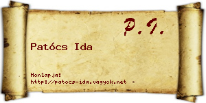 Patócs Ida névjegykártya