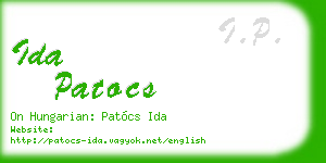 ida patocs business card